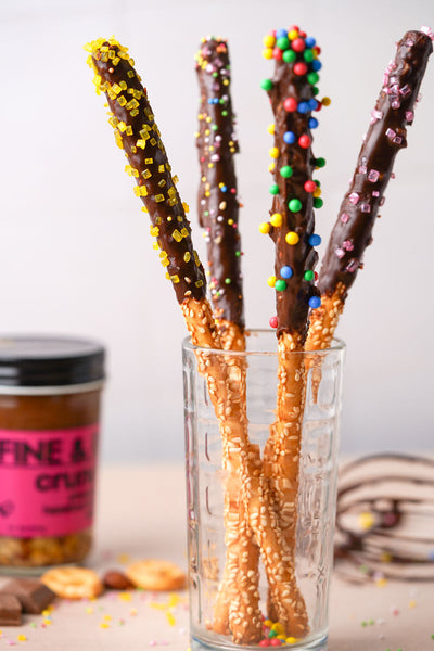 Festive Chocolate-Dipped Pretzel Rods