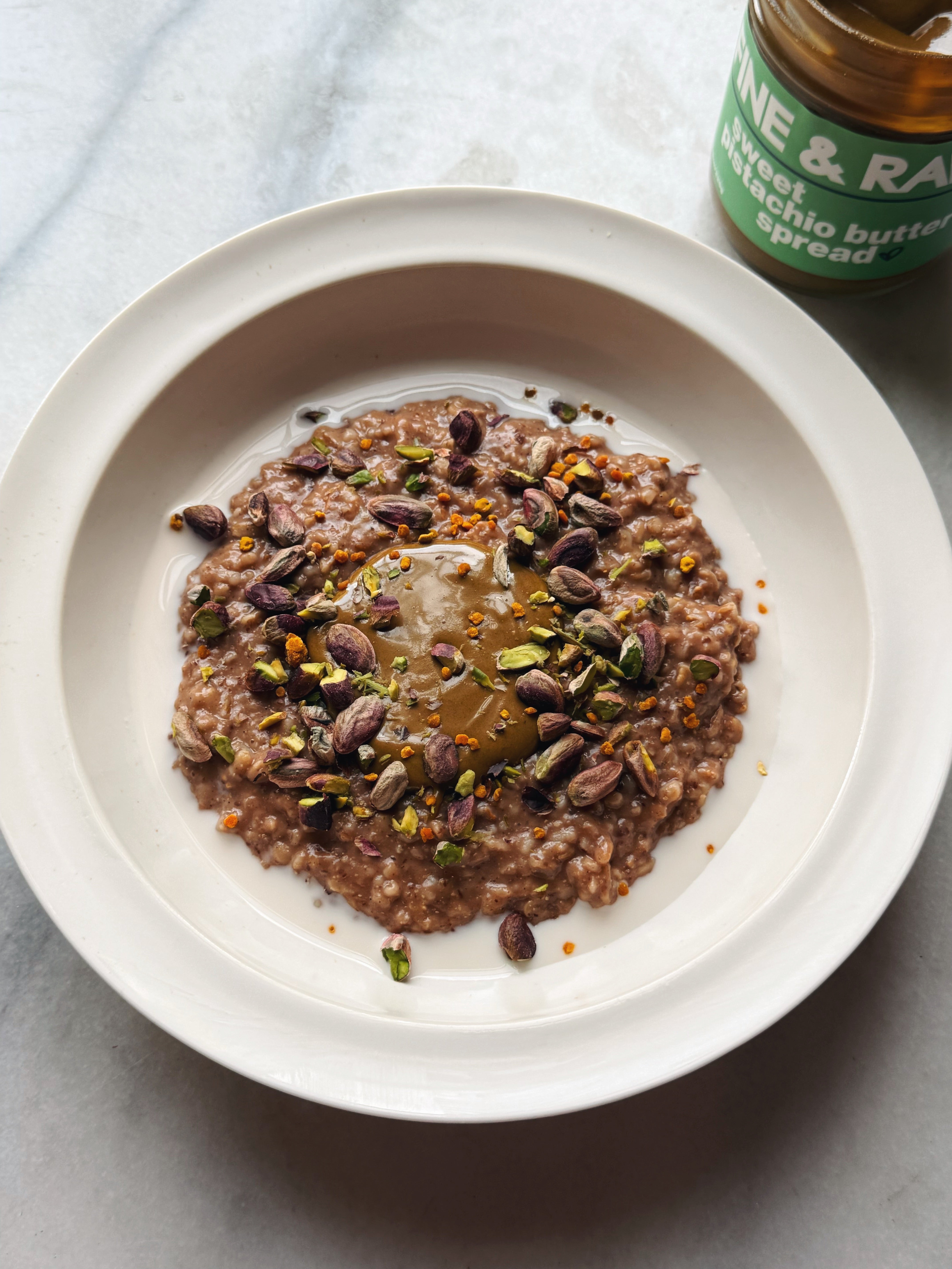 Oat Milk Chocolate and Pistachio Porridge