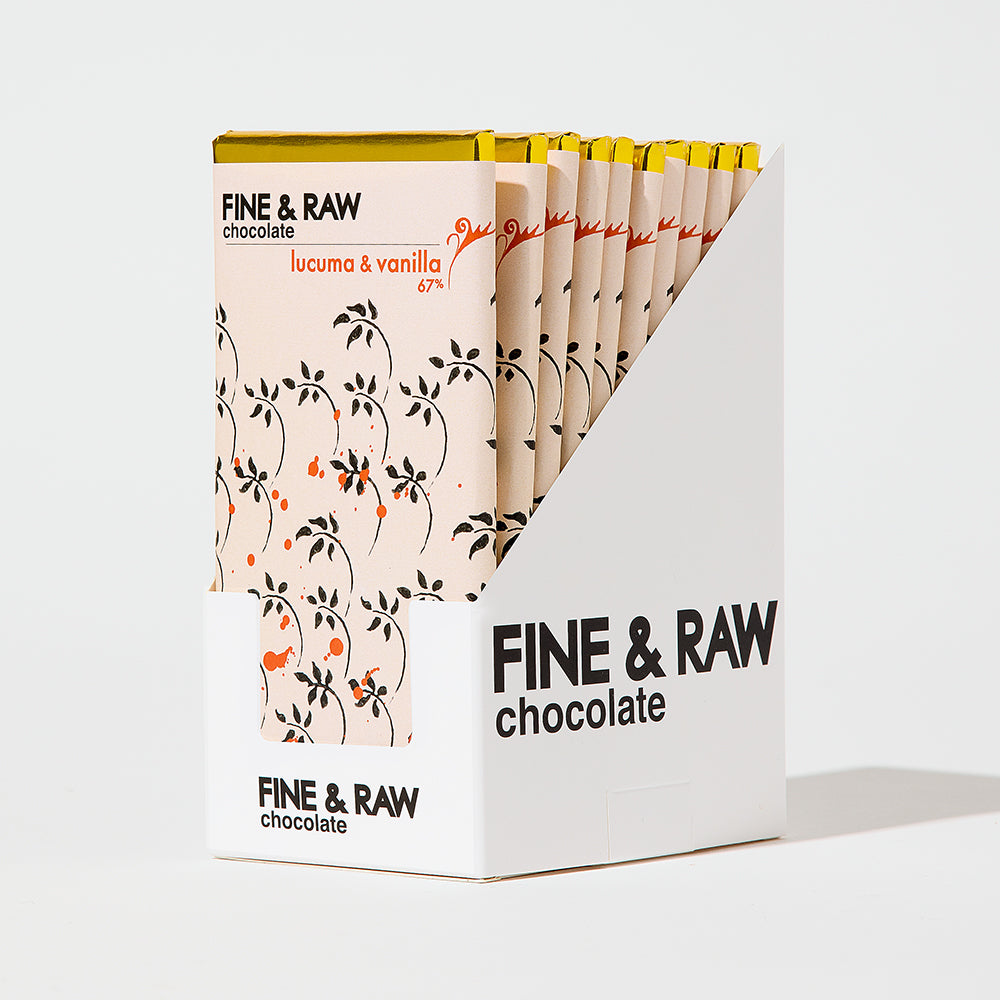 2 oz. Signature - Lucuma & Vanilla organic bean to bar chocolate bar by FINE & RAW organic bean to bar chocolate