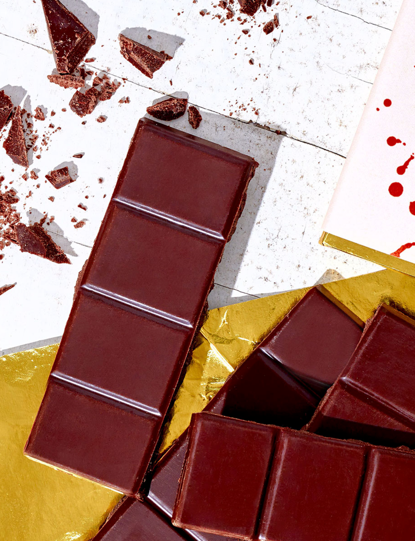 Close up image of a broken chocolate bar
