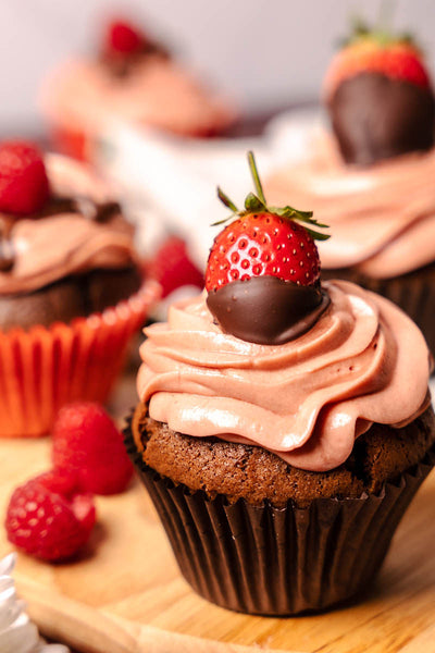 Chocolate Strawberry Cupcakes (GF & Vegan)