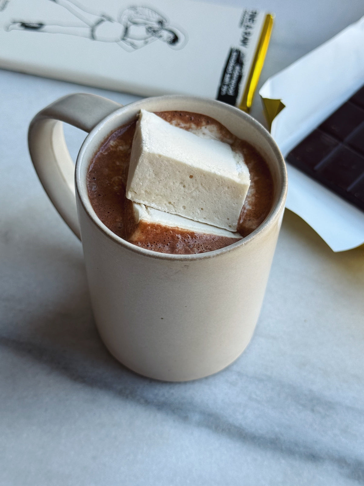Hazelnut Hot Chocolate with Maple Marshmallows