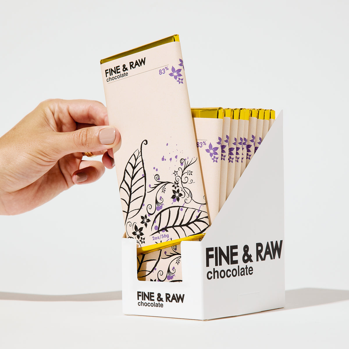 2 oz. Signature - 83% Dark organic bean to bar chocolate bar by FINE & RAW organic bean to bar chocolate