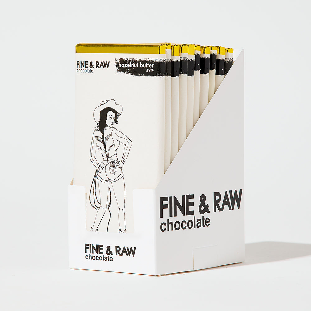 2 oz. Brooklyn Bonnie - Hazelnut Butter organic bean to bar chocolate bar by FINE & RAW organic bean to bar chocolate