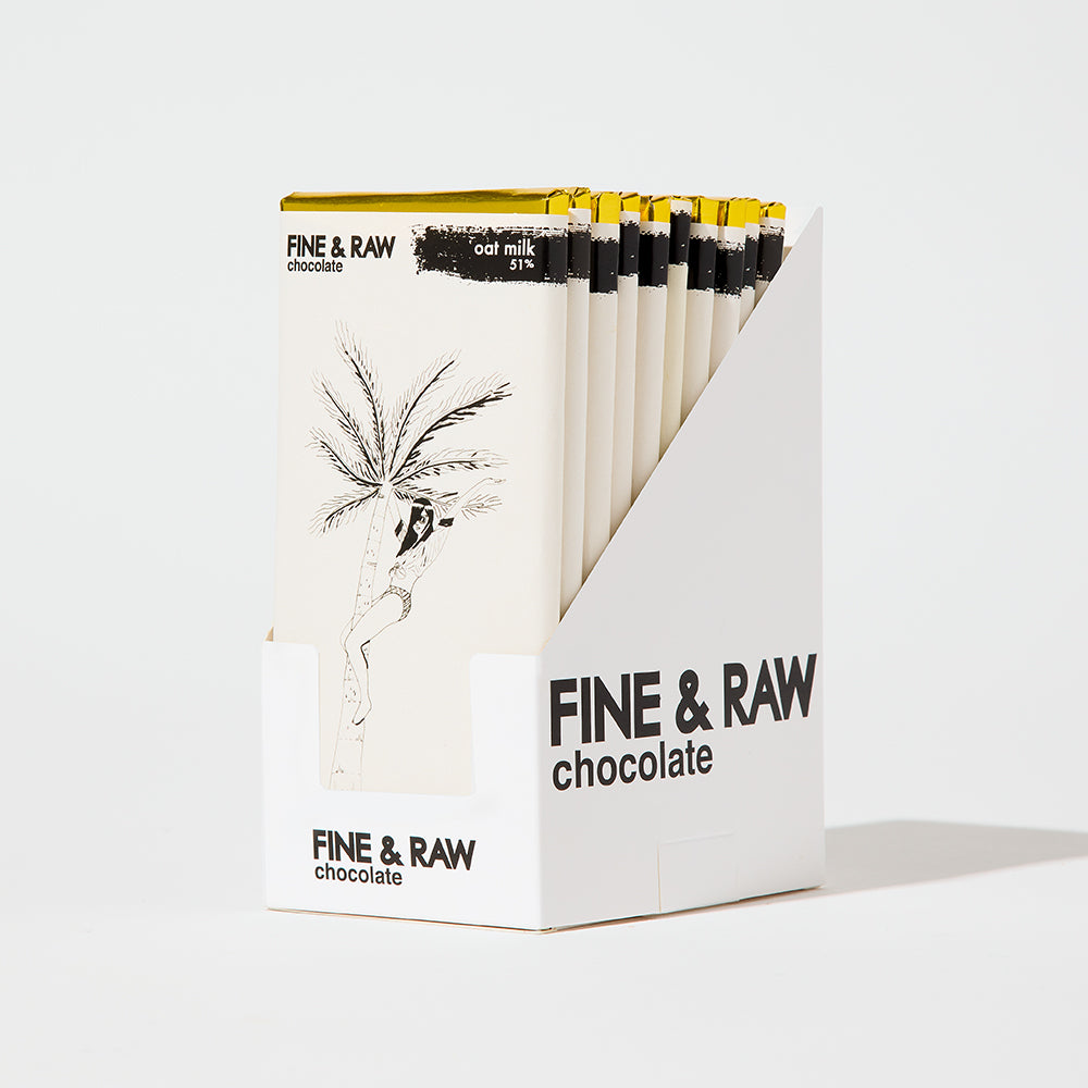 2 oz. Brooklyn Bonnie - Oat Milk organic bean to bar chocolate bar by FINE & RAW organic bean to bar chocolate