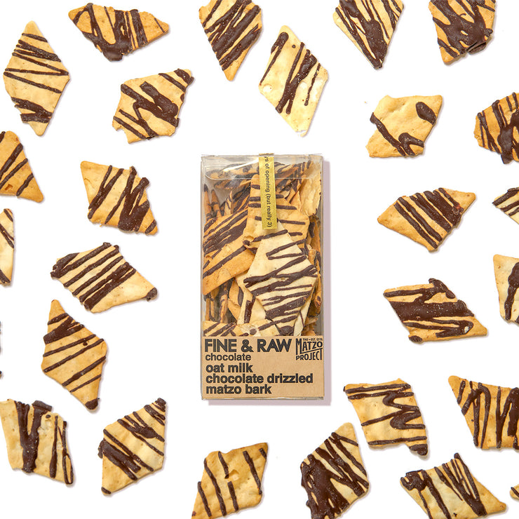 Chocolate Drizzled Matzo Bark